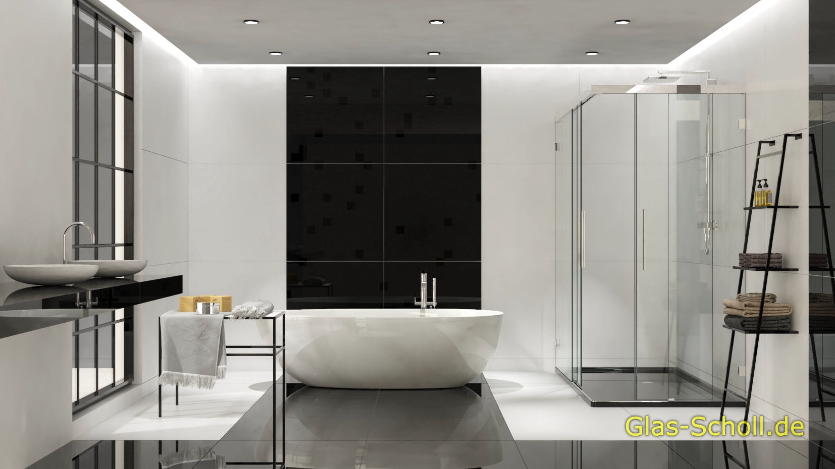 Everyspace Schiebetür Ganzglasdusche von Glas Scholl - Schiebetürdusche - Wannenaufsatz - Eckschiebetürdusche