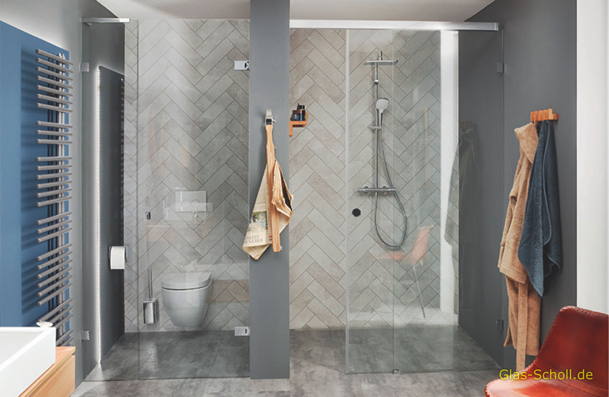 Everyspace Schiebetür Ganzglasdusche von Glas Scholl - Schiebetürdusche - Wannenaufsatz - Eckschiebetürdusche