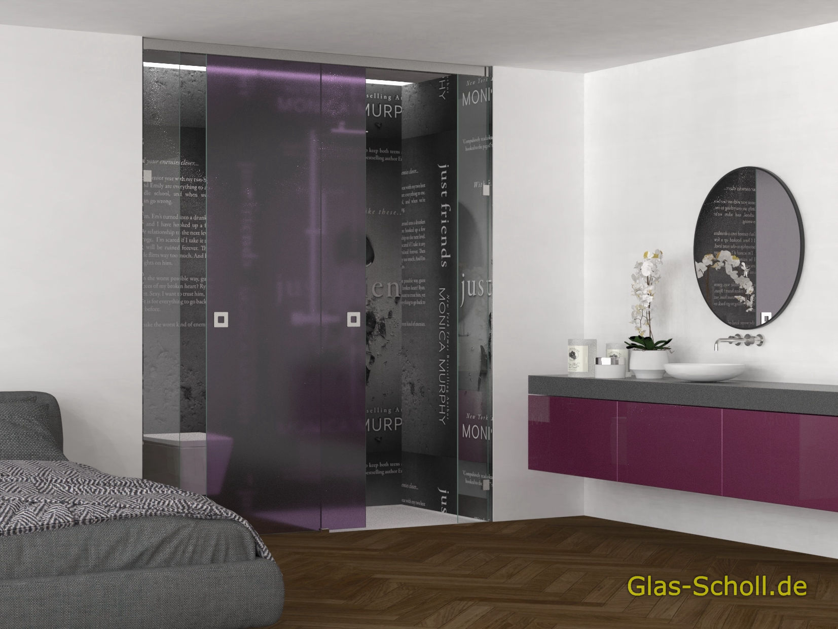 Everyspace Schiebetür Ganzglasdusche von Glas Scholl - Schiebetürdusche - Wannenaufsatz - Eckschiebetürdusche