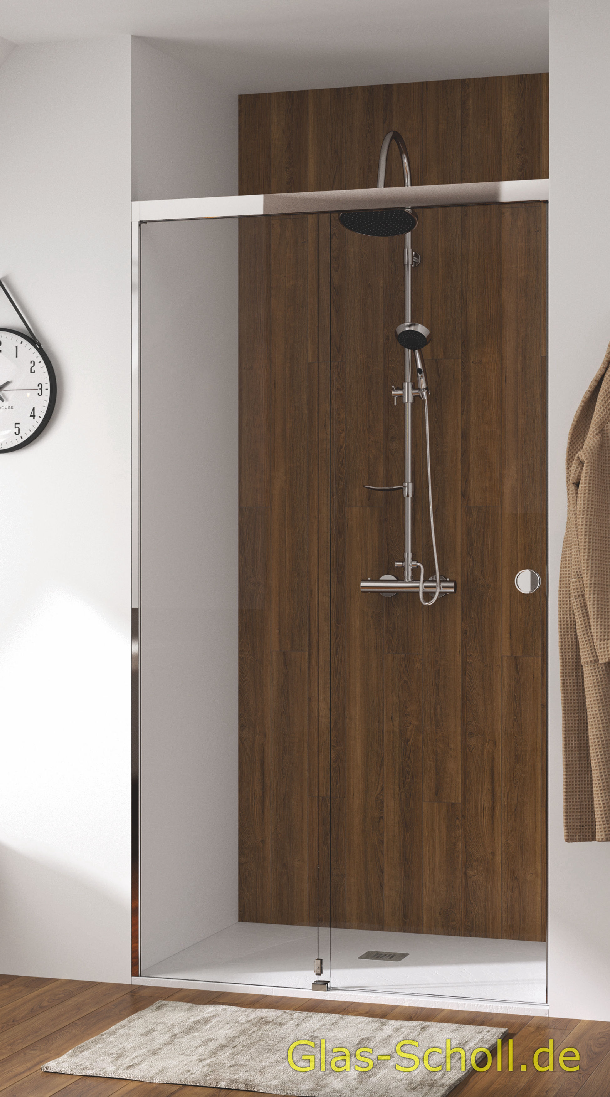 Everyspace Schiebetür Ganzglasdusche von Glas Scholl - Schiebetürdusche - Wannenaufsatz - Eckschiebetürdusche