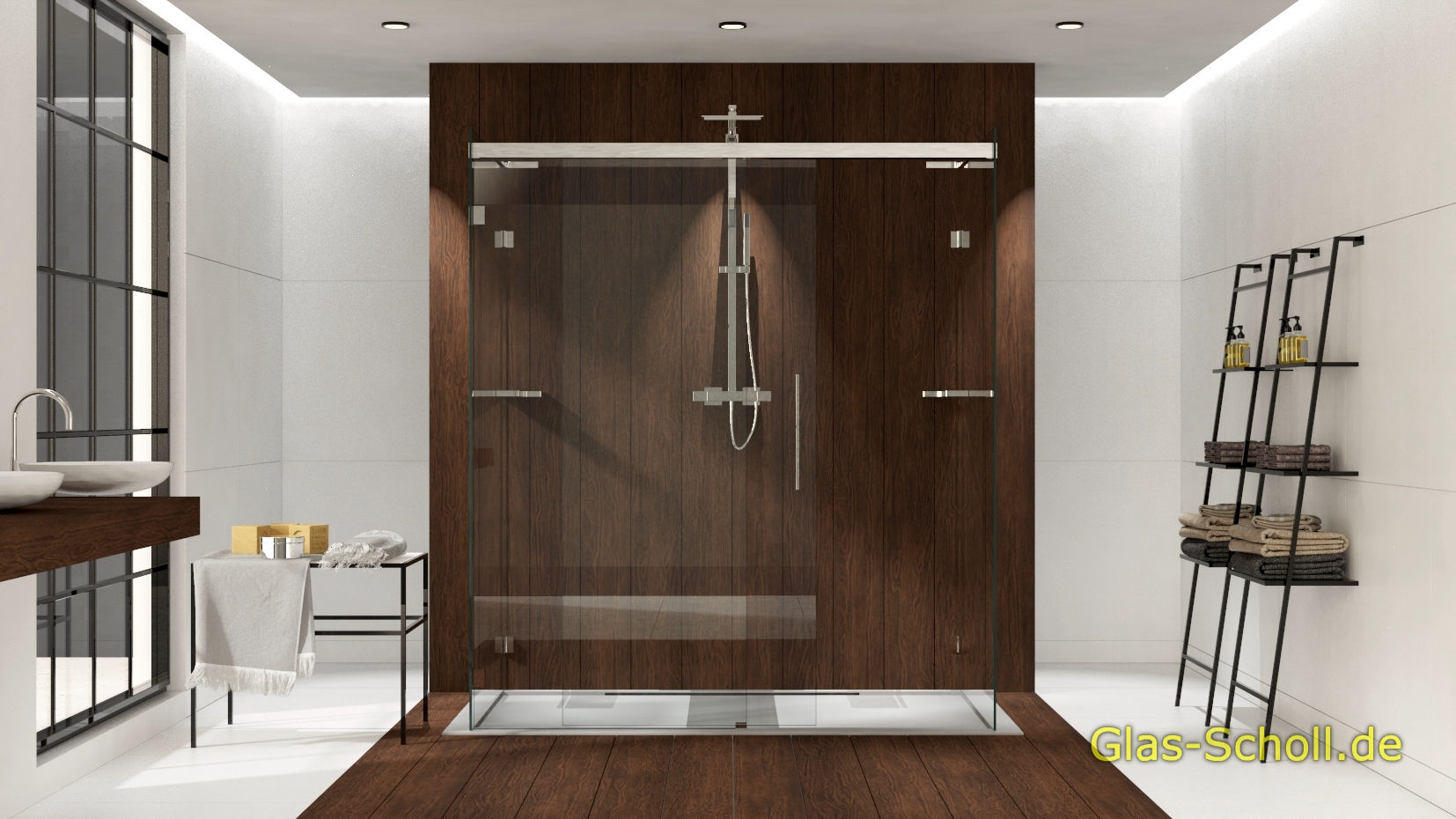 Everyspace Schiebetür Ganzglasdusche von Glas Scholl - Schiebetürdusche - Wannenaufsatz - Eckschiebetürdusche