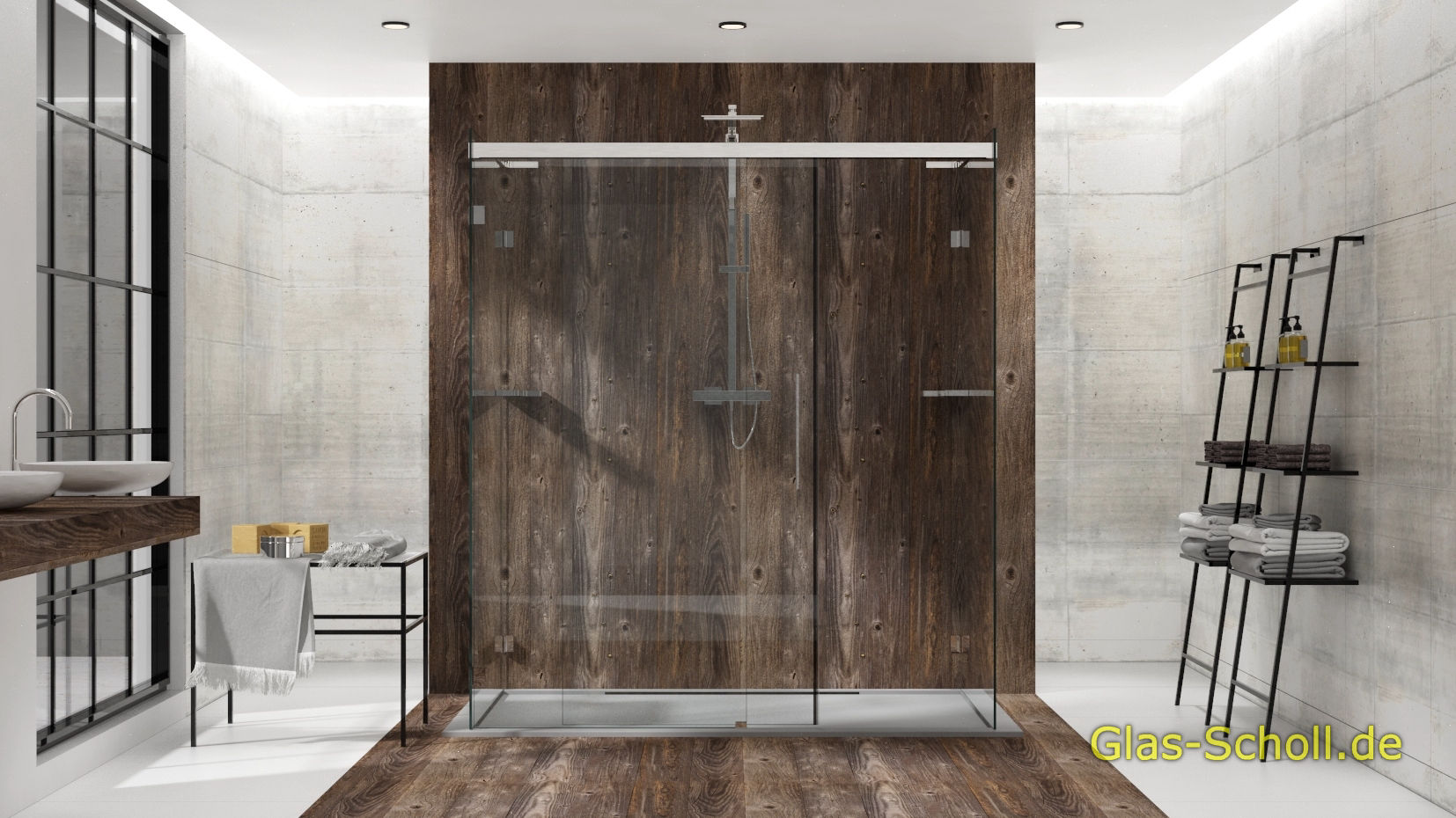 Everyspace Schiebetür Ganzglasdusche von Glas Scholl - Schiebetürdusche - Wannenaufsatz - Eckschiebetürdusche