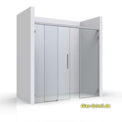 Everyspace Schiebetür Ganzglasdusche von Glas Scholl - Schiebetürdusche - Wannenaufsatz - Eckschiebetürdusche