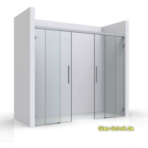 Everyspace Schiebetür Ganzglasdusche von Glas Scholl - Schiebetürdusche - Wannenaufsatz - Eckschiebetürdusche