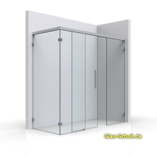 Everyspace Schiebetür Ganzglasdusche von Glas Scholl - Schiebetürdusche - Wannenaufsatz - Eckschiebetürdusche