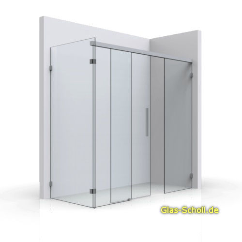 Everyspace Schiebetür Ganzglasdusche von Glas Scholl - Schiebetürdusche - Wannenaufsatz - Eckschiebetürdusche