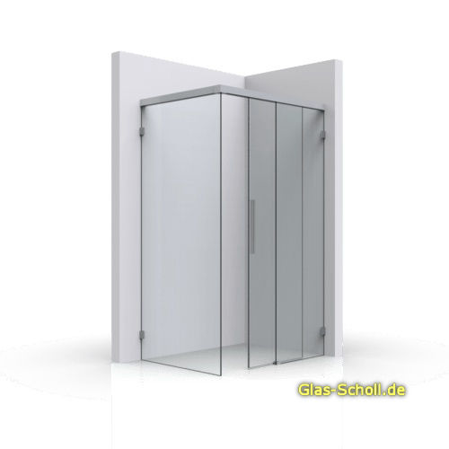 Everyspace Schiebetür Ganzglasdusche von Glas Scholl - Schiebetürdusche - Wannenaufsatz - Eckschiebetürdusche