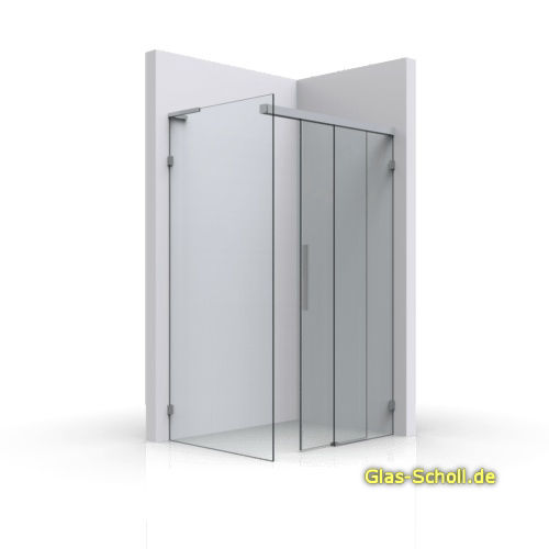 Everyspace Schiebetür Ganzglasdusche von Glas Scholl - Schiebetürdusche - Wannenaufsatz - Eckschiebetürdusche
