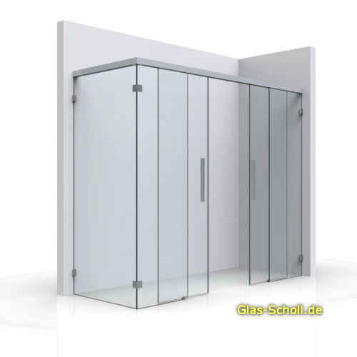 Everyspace Schiebetür Ganzglasdusche von Glas Scholl - Schiebetürdusche - Wannenaufsatz - Eckschiebetürdusche