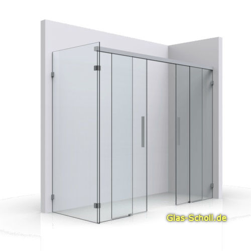 Everyspace Schiebetür Ganzglasdusche von Glas Scholl - Schiebetürdusche - Wannenaufsatz - Eckschiebetürdusche