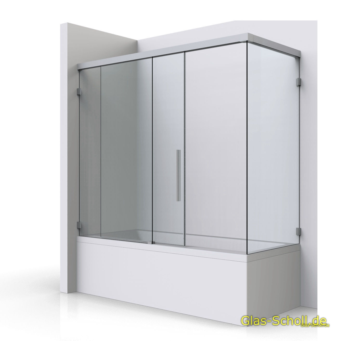 Everyspace Schiebetür Ganzglasdusche von Glas Scholl - Schiebetürdusche - Wannenaufsatz - Eckschiebetürdusche