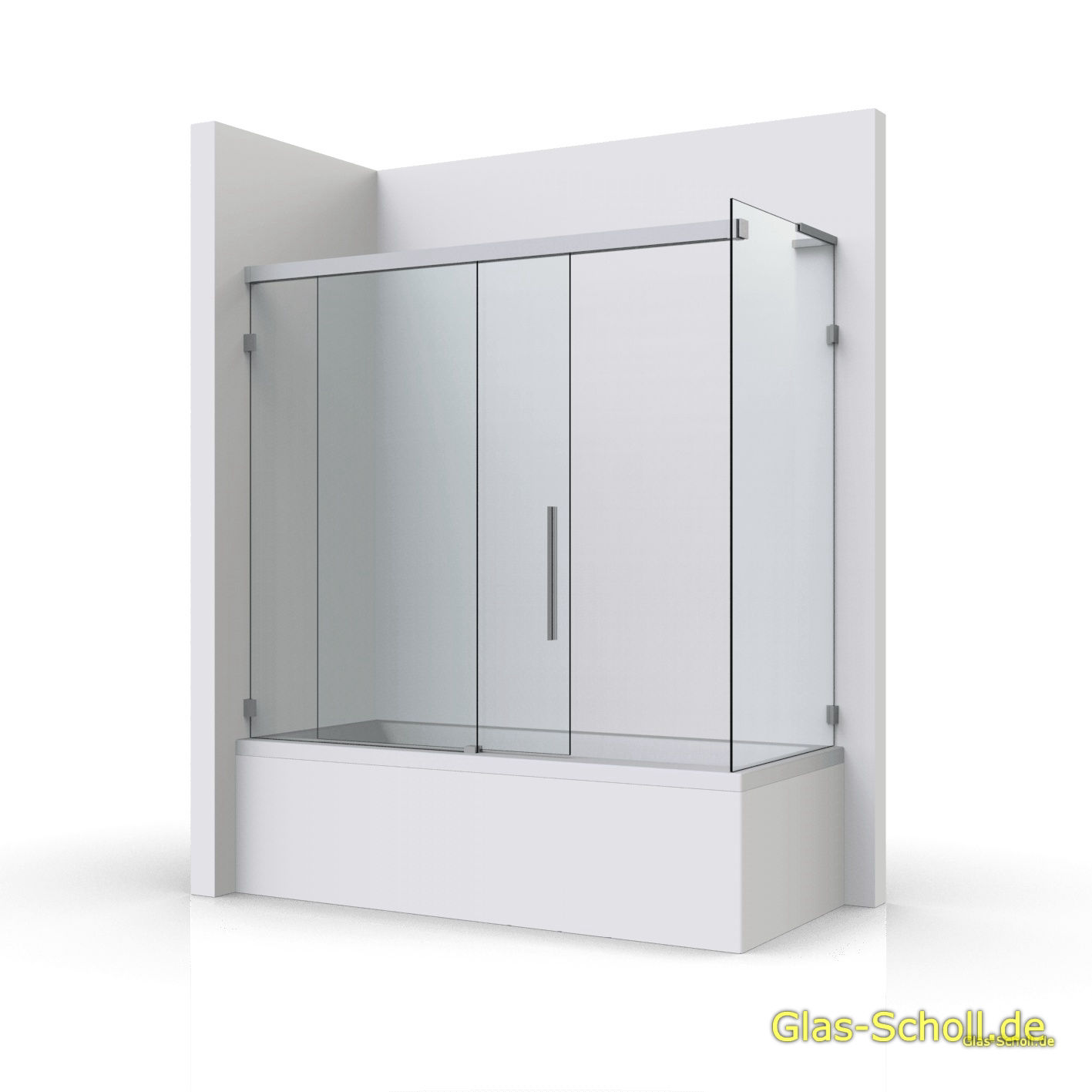 Everyspace Schiebetür Ganzglasdusche von Glas Scholl - Schiebetürdusche - Wannenaufsatz - Eckschiebetürdusche