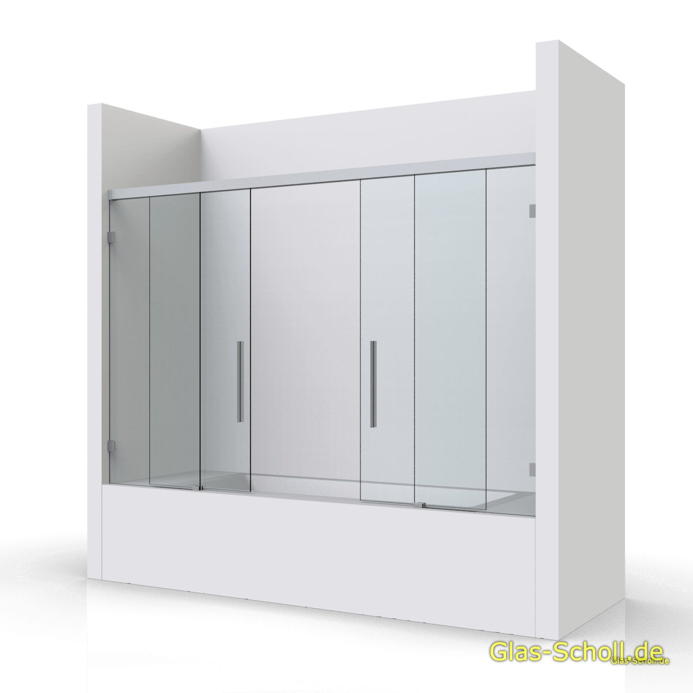 Everyspace Schiebetür Ganzglasdusche von Glas Scholl - Schiebetürdusche - Wannenaufsatz - Eckschiebetürdusche