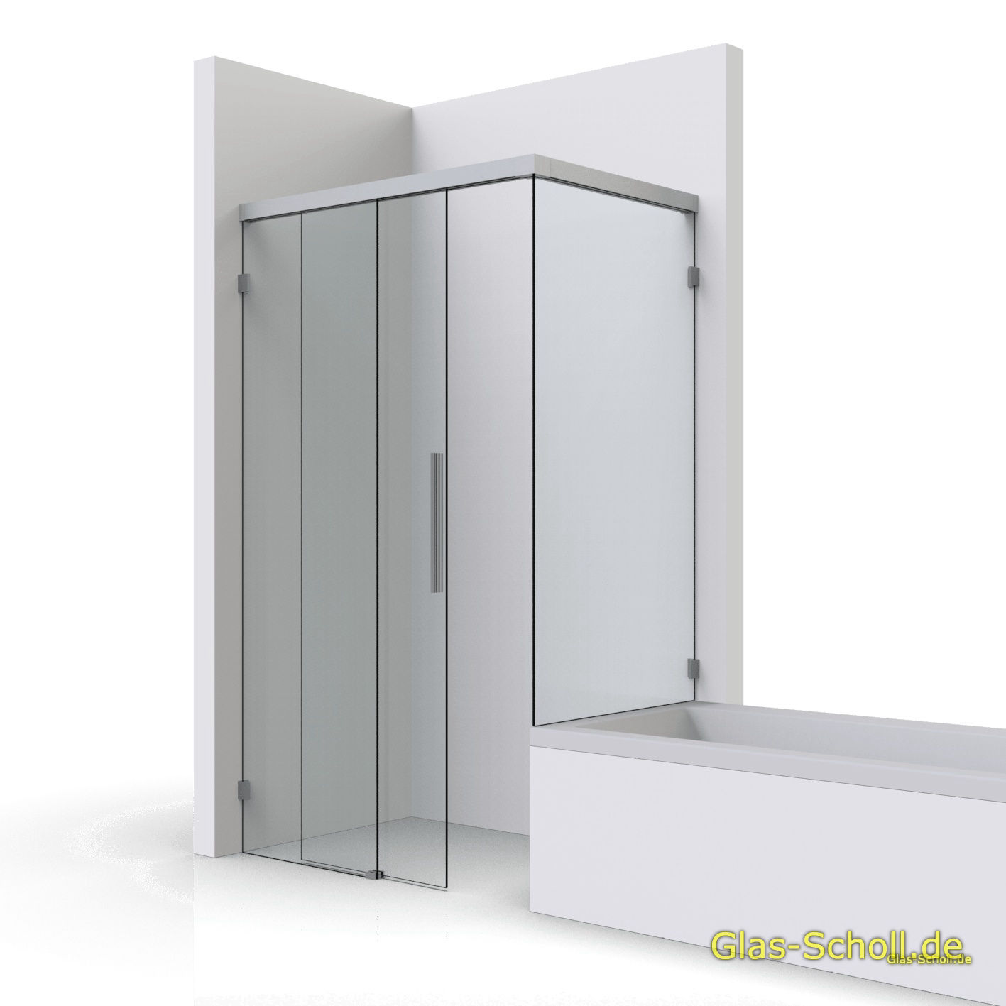 Everyspace Schiebetür Ganzglasdusche von Glas Scholl - Schiebetürdusche - Wannenaufsatz - Eckschiebetürdusche