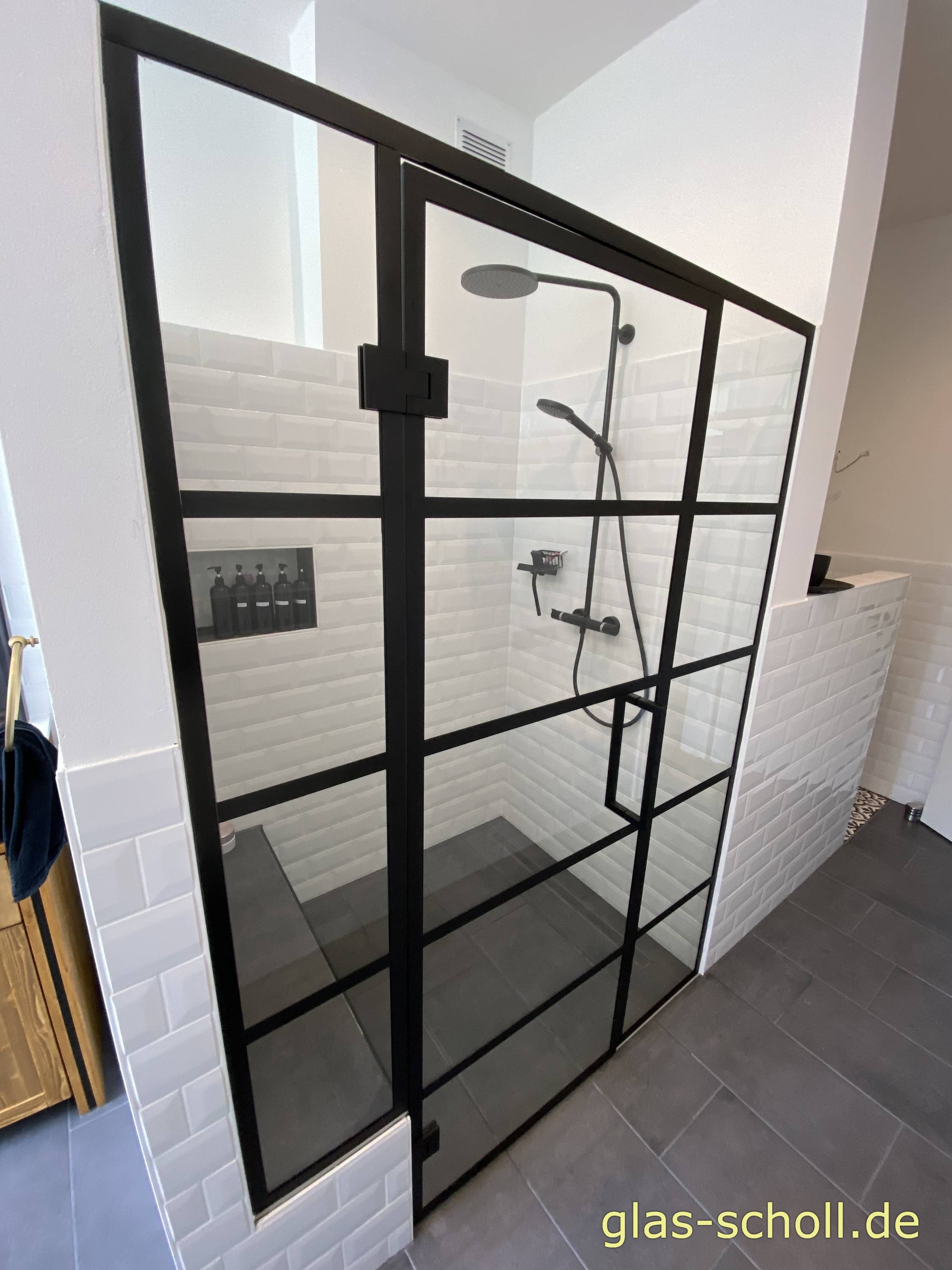 Industrial Style Glasduschen - Industrie Style - Stahl-Look - Like Steel von www.glas-scholl.de