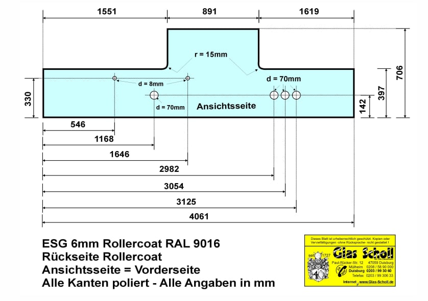 Küchenspritzschutz aus Glas über 4m von www.glas-scholl.de