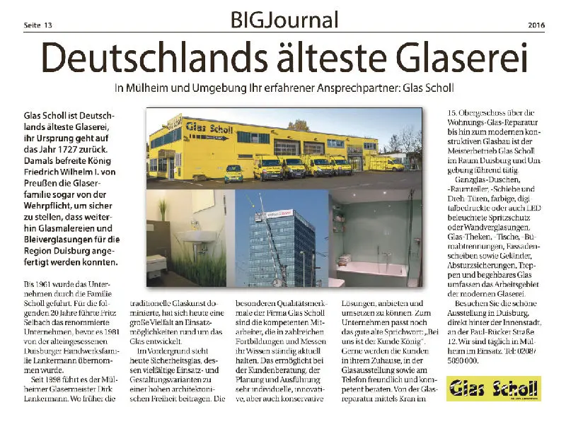 BIG Journal - Deutschlands älteste Glaserei